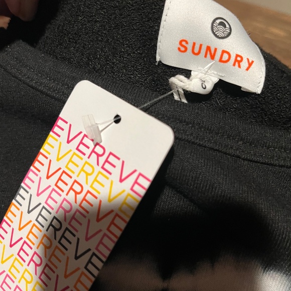 NWT Sundry For EVEREVE BLK Tie Dye Off the Shoulder Sweatshirt Wm 0(SM) LS Soft - Picture 4 of 15